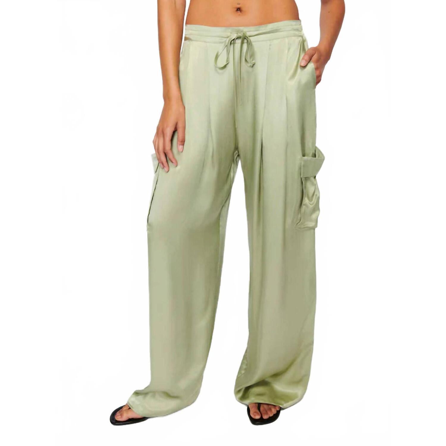 New Nation Ltd Romeo Wide Leg Cargo Pants In Olive Oil